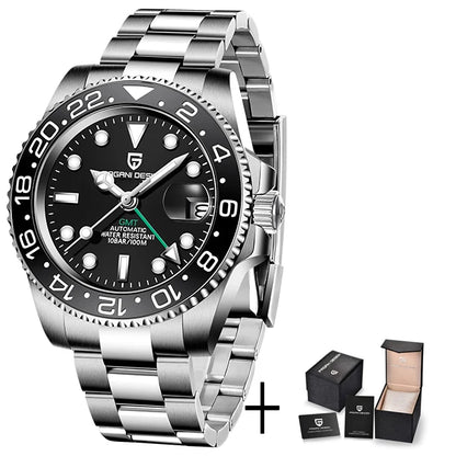 2025 New PAGANI DESIGN New Luxury Men Mechanical Wristwatches Stainless Steel GMT Watch Top Brand Sapphire Glass Men for Watch