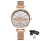 MEGIR Fashion Women Ladies Bracelet Quartz Female Watches Rose Steel Mesh Women Dress Diamond Wristwatch Clock Montre Femme