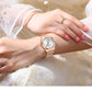 CURREN Designer Style Watch for Women Elegant 32mm Dial with Rhinestones Stainless Steel Band  Luxury Dress Ladies Wristwatch
