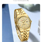 CURREN Women's Watch New Two- Tone Bracelet Quartz Wristwatch with Luminous Hands Luxury Shiny Dial with Stainless Steel Band