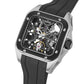 BODERRY Skeleton Watches Men's Square Titanium Automatic Mechanical STORM Luxury Clock 100M Waterproof Mechanical Watch For Men