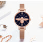 MEGIR Fashion Women Watches Luxury Quartz Wristwatch Rose Gold Mesh Strap Ladies Business Casual Watch Reloj Mujer 7009