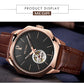 MEGIR Retro Men's Wristwatch Luxury Automatic Mechanical Watches Leather Sapphire 5ATM Waterproof Watch Relogio Masculino 62073