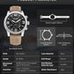 MEGIR Luxury Men's Watch Fashion Simple Casual Sports Watches for Men Leather Strap Waterproof Quartz Chronograph Clock 3010
