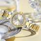 CURREN Luxury Elegance Watch for Women Simple Quartz Wristwatches with Sparkling Rhinestones Stainless Steel Bracelet Waterproof