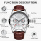 LIGE New Brown Leather Watch for Men Fashion Top Brand Luxury Men's Quartz Wristwatches Casual Waterproof Luminous Chronograph