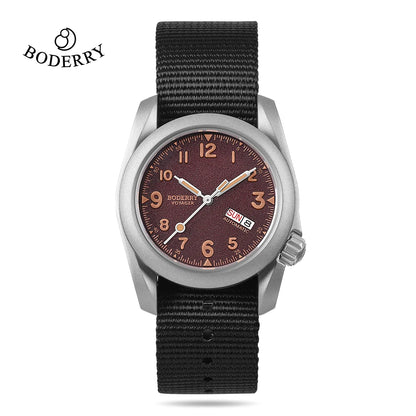 BODERRY Men's Field Watches Titanium Automatic For Seiko Top Brand Dive Wristwatch 100M Waterproof Clock Military Watch for Men