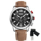 MEGIR Casual Watches Men Luxury Brand Military Sport Watch Leather Wristwatch Luminous Quartz Chronograph Calendar Clock 2156