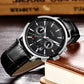 LIGE New Brown Leather Watch for Men Fashion Top Brand Luxury Men's Quartz Wristwatches Casual Waterproof Luminous Chronograph