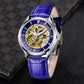 MEGIR Men's Watches Hollow Out Mechanical Watch Automatic Waterproof Wristwatch Leather Strap Business Cusual Clock Reloj Hombre