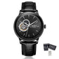MEGIR Automatic Men's Watch Mechanical Movement Leather Strap Luxury Business Watches 5ATM Waterproof Big Dial Wristwatch 62057