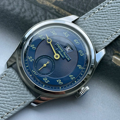 Spot goods NEW Pierre Paulin Jumping Hour Men Watch Green Dial Automatic St17 Mechanical Watch Vintage Date Window 38mm