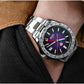 San Martin 39mm Purple Desert Texture Dial Luxury Men Dress Watch  NH34 GMT Automatic Mechanical Waterproof 100m Luminous SN0129