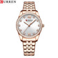 CURREN Classy Dress Watches for Women Stainless Steel Band Clock Female Rhinestone Dial Slim Wristwatches Ladies