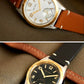 Baltany Bubbleback Dress Watches Subdial IPG Bezel Leather Gold Hands Sapphire Crystal Stainless Steel VD78 Quartz Wristwatches