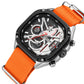 MEGIR Men's Watch Chronograph Orange Canvas Strap Sport Wristwatch Luminous Auto Date Quartz Watches Clock Montre Homme 2217