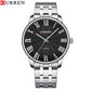 CURREN New Simple Style Stainless Steel Wristwatches for Men Luxury Brand Business Quartz Watch with Roman Numbers