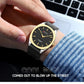 CURREN Top Brand Ultra-Thin 7mm Men's Watch Minimalist Elegant Design Quartz Wristwatch Feather-Light Leather Strap