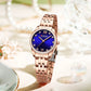 CURREN Classy Dress Watches for Women Stainless Steel Band Clock Female Rhinestone Dial Slim Wristwatches Ladies