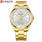 CURREN Classic Simple Stainless Steel Quartz Wristwatches Fashion Brand Men's Watches with Luminous Hands