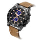 MEGIR Fashion Watches for Men Leather Strap Sport Military Wristwatch Man Quartz Watch Waterproof Chronograph with Calendar 2132