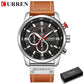 CURREN 8291 Mens Quartz Chronograph Watch Casual Leather Military Sport Fashion Gentleman Wristwatch