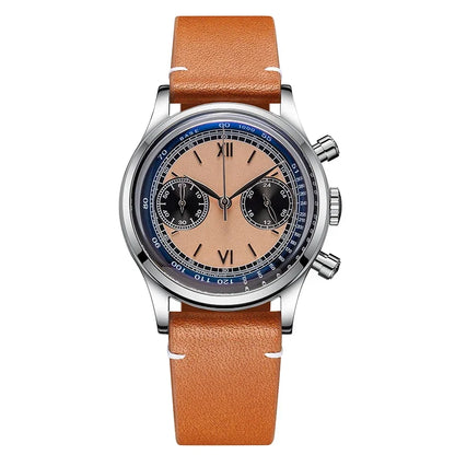 ADDIESDIVE 38MM Multifunctional Chronograph 60min Quartz Watch For Men Black Dial 100m Dive Business Watches AD2037 Reloj Hombre