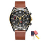 RUIMAS Luxury Brand Chronograph Watches for Men Fashion Leather Sports Military Wristwatch Luminous Clock Auto Date Reloj Hombre