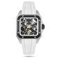 BODERRY Skeleton Watches Men's Square Titanium Automatic Mechanical STORM Luxury Clock 100M Waterproof Mechanical Watch For Men
