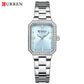CURREN Luxurious Elegant Women's Watches Classic Rectangular Dial with Rhinestones Luminous Hands Waterproof