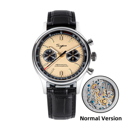 Sugess 40mm Men Army Watch 1963 Pilot Mechanical Panda Wristwatches Sapphire Air Force Chronograph Original ST1901 Movement Gift