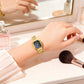 CURREN Luxury Minimalist Women's Watch with Stainless Steel Bracelet Elegant Dress Quartz Wristwatches with Shell Dial