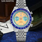 San Martin New Chronograph VK64 Quartz Watch Original Design 39.5mm Men Sports Business Dress Watches Waterproof 100m SN0116