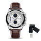 MEGIR Men's Watch Brand Luxury Casual Watch Quartz Chronograph Leather Strap Waterproof Wristwatch Calendar Male Clock 2015