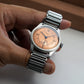 Pierre Paulin Salmon Dial Watch 50m Skin Diver Watch Vintage Small Seconds Mechanical Hand Watch 38mm Reloj Hombre Metal