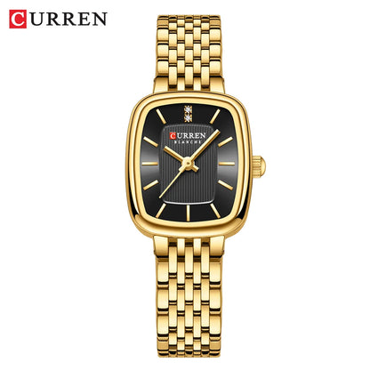 CURREN Fashion Dress Watches for Ladies Simple Quartz Stainless Steel Bracelet Wristwatch
