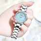 CURREN Luxury Elegant Wristwatches with Stainless Steel Band,Stylish Quartz Watch with Sparkling Rhinestone Dial for Gift