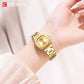 CURREN Women's Slim Quartz Watch Luxury Classic Round Dial with Rhinestone Elegant Stainless Steel Band for Ladies