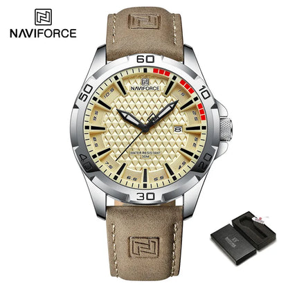 Naviforce High Quality Men's Luxury Big Brand Watch Leather Strap Male Waterproof Wristwatch Quartz Date Clock Relogio Masculino