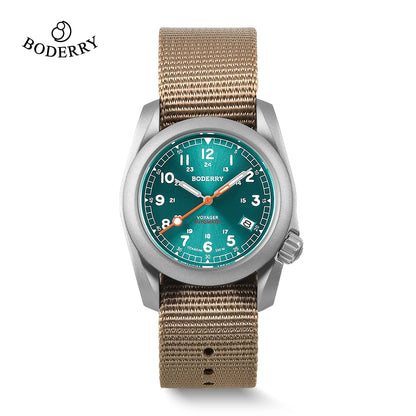 Boderry Voyager Field Watch Titanium Automatic Dive Wristwatch 100M Waterproof Titanium Bracelet For Seiko Movement Watch Men