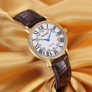 MEGIR Luxury Women Watch Business Ladies Fashion Quartz Bracelet Wristwatches Casual Leather Band Dress Clock Montre Homme 4105