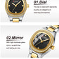 CURREN Fashion Casual Quartz Wristwatches for Women Simple Dress Watch Ladies Stainless Steel Bracelet with Luminous Hands