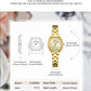 CURREN Vintage Style Tonneau Case Elegant Petite Quartz Watch for Women Luminous Hands with Stainless Steel Bracelet Lightweight