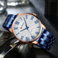 CURREN New Simple Style Stainless Steel Wristwatches for Men Luxury Brand Business Quartz Watch with Roman Numbers
