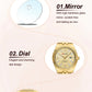 CURREN Women's Watch New Two- Tone Bracelet Quartz Wristwatch with Luminous Hands Luxury Shiny Dial with Stainless Steel Band