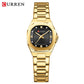 CURREN Women's Slim Quartz Watch Luxury Classic Round Dial with Rhinestone Elegant Stainless Steel Band for Ladies