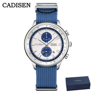 CADISEN 2026 New Mens Watches Luxury Quartz Watch For Man Chronograph MIYOTA 0S11 Men Waterproof Canvas Wristwatc Gift With Box