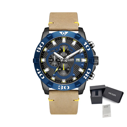 MEGIR Men Watches Fashion Luxury Big Dial Sports Waterproof Quartz Wristwatch Chronograph Male Casual Luminous Clock 2136