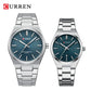 CURREN Fashion Dress Quartz Watches for Men/Women Minimalist Design Dial with Luminous Hands Stainless Steel Band